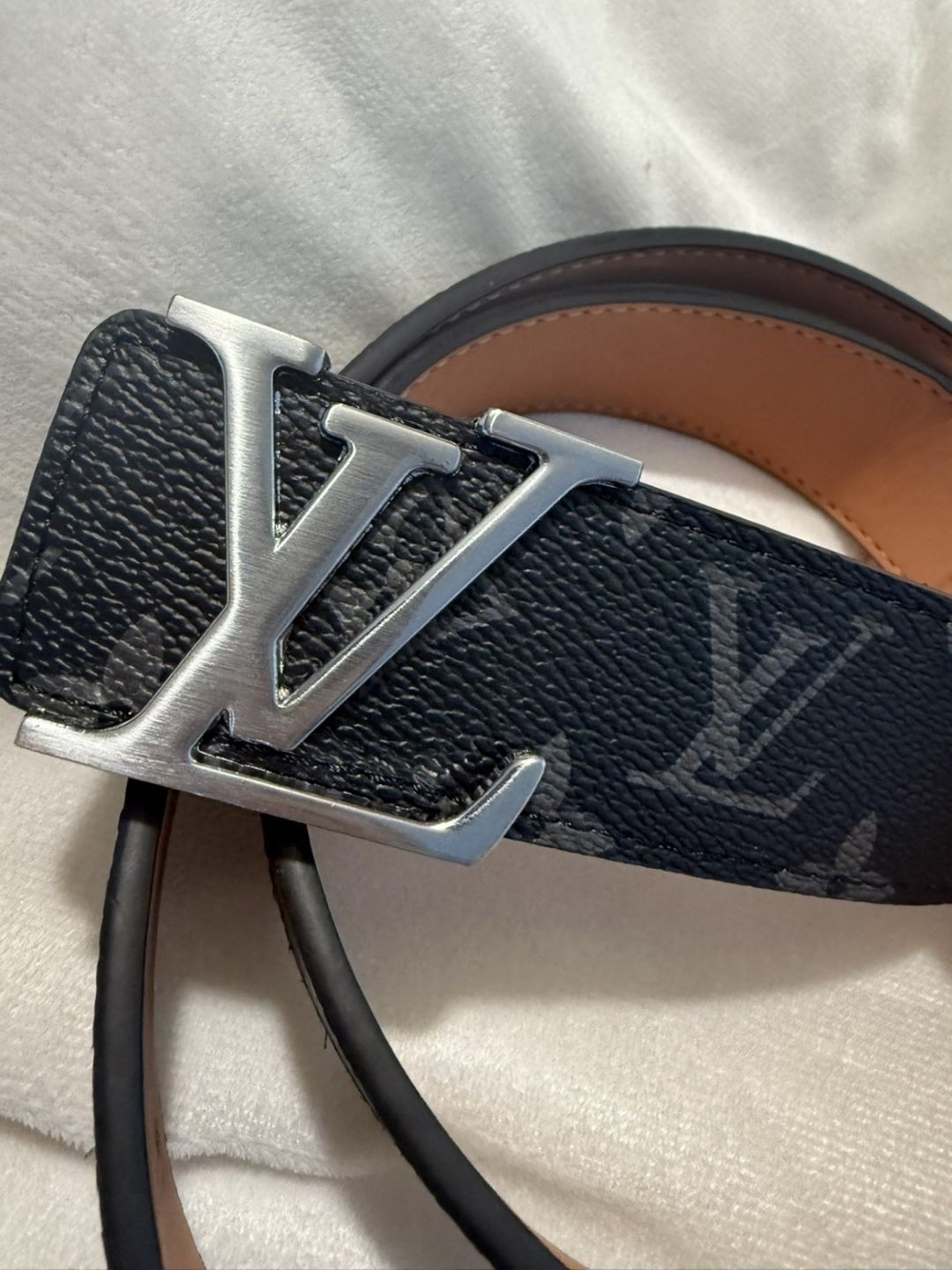 Louis Vuitton Belt with Silver LV Buckle